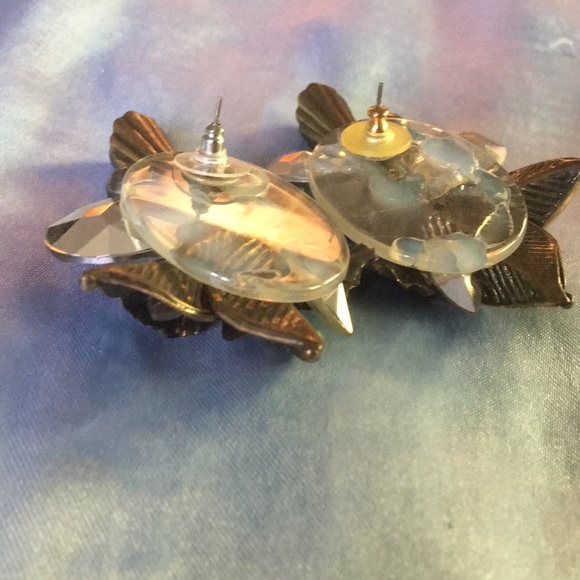 🥜TRADED🥜Vintage silver LARGE floral earrings - Picture 7 of 14